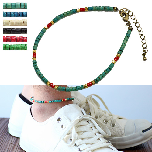 カラーココナッツビーズアンクレット アンクレット