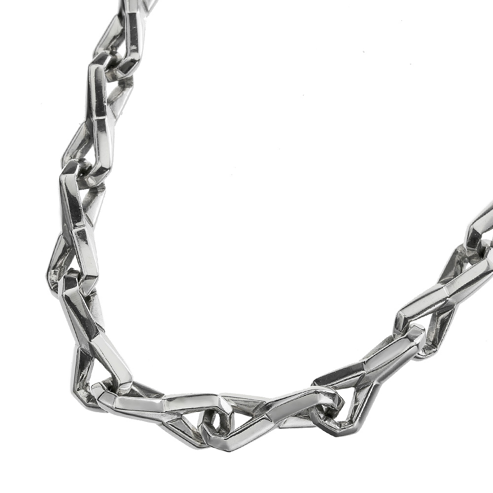 ツイスト インフィニティ チェーン ネックレス 45cm ネックレス メンズ レディース [シルバーチェーン]