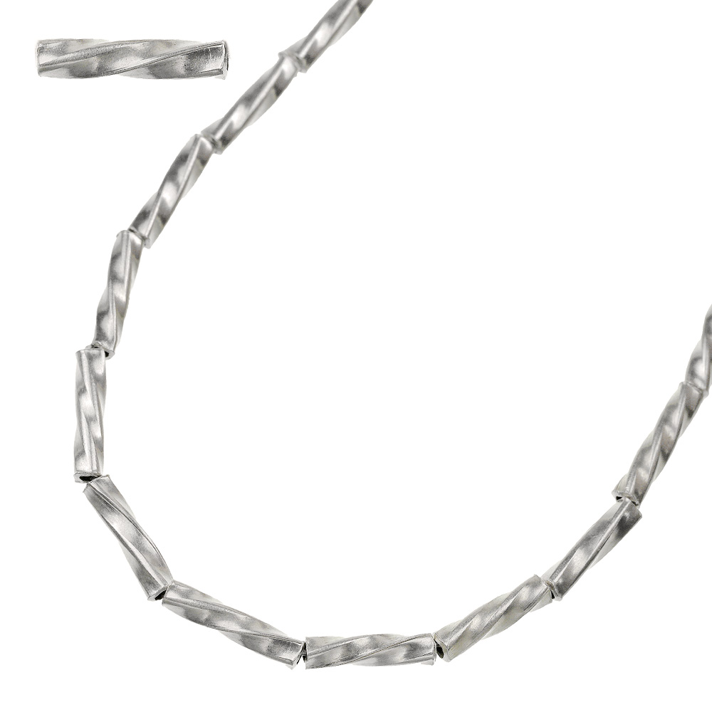 カレンシルバー ツイスト パイプビーズ ネックレス 55cm メンズ レディース シルバー アクセサリー[シルバーチェーン]