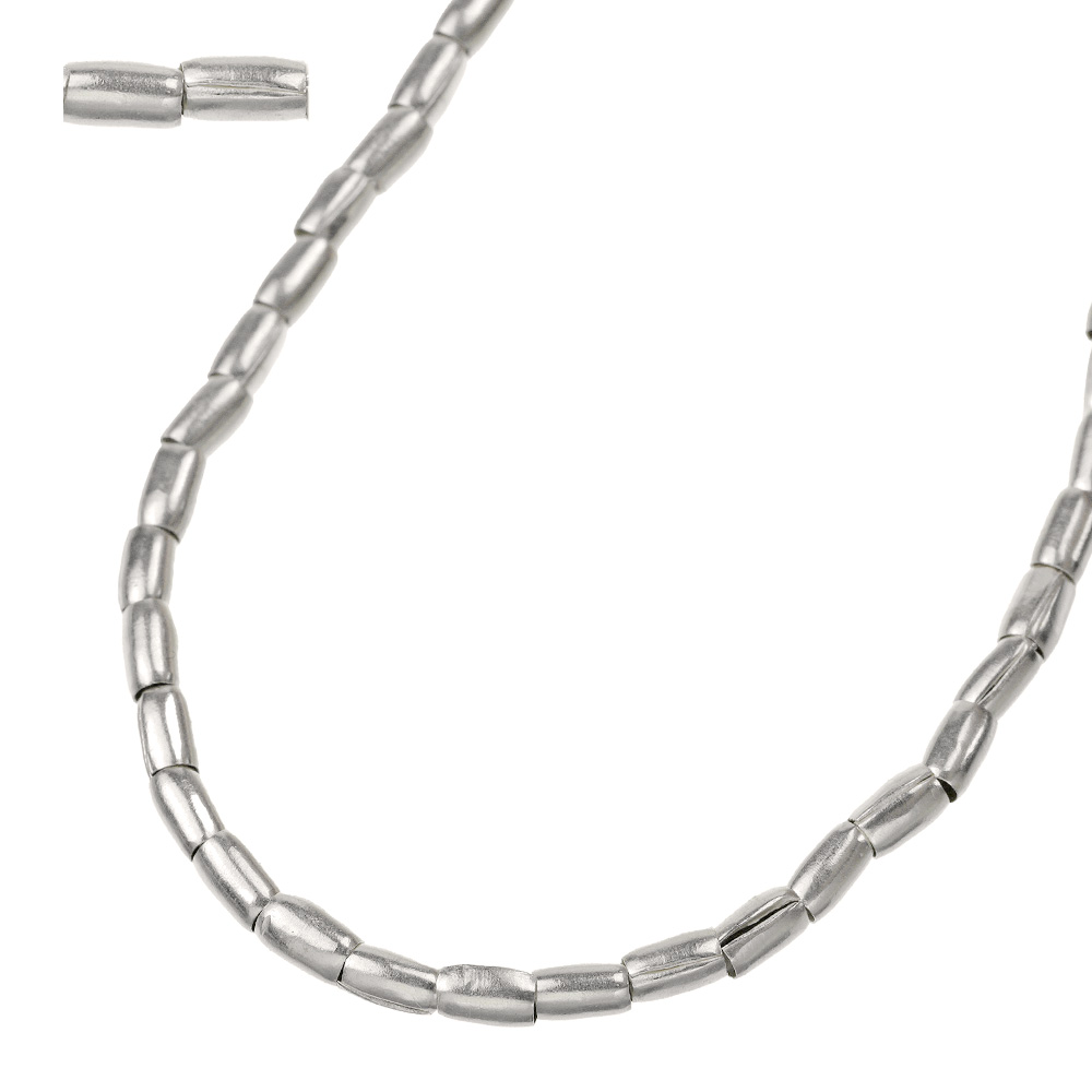 カレンシルバー シンプル パイプビーズ ネックレス 55cm メンズ レディース シルバー アクセサリー[シルバーチェーン]