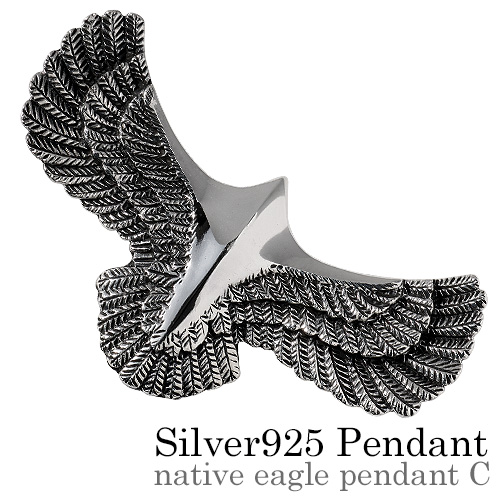 ネイティブイーグル ペンダント C ≪3.5mmアズキチェーン≫ メンズ ネックレス シルバー アクセサリー [シルバーペンダント]