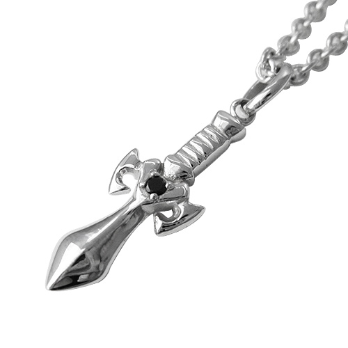 ジルコニア ダガー ペンダント ≪トップのみ≫ 短剣 メンズ ネックレス シルバー アクセサリー ミニチュア [シルバーペンダント]