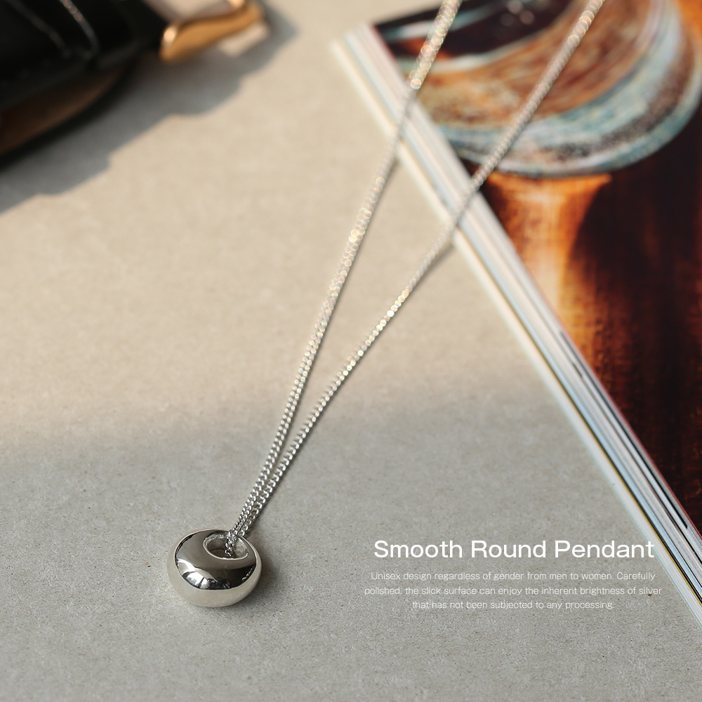 スムースラウンド ペンダント メンズ ネックレス シルバー アクセサリー ≪1mm喜平チェーンセット≫ [シルバーペンダント]