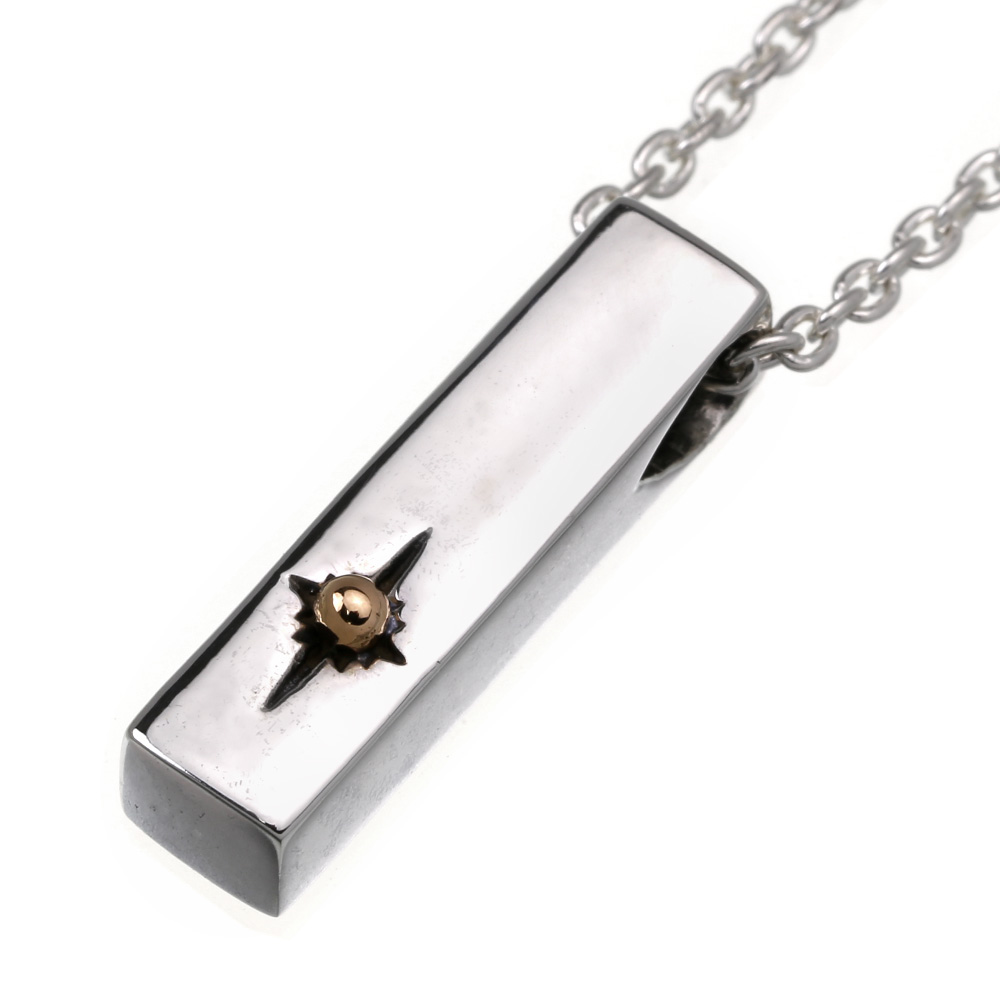 スクエアーサン ペンダント ≪2mmアズキチェーン≫ メンズ ネックレス シルバー アクセサリー [シルバーペンダント]