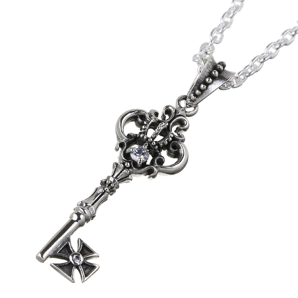 アイアン クロス キー ペンダント ≪トップのみ≫ 鍵 メンズ ネックレス シルバー アクセサリー [シルバーペンダント]
