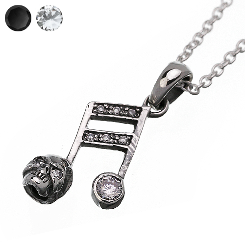 スカル ノート ペンダント ≪2mmアズキチェーン≫ メンズ ネックレス シルバー アクセサリー [シルバーペンダント]