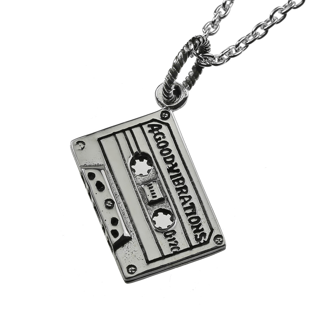 カセットテープ ペンダント ≪トップのみ≫ メンズ ネックレス シルバー アクセサリー 昭和 レトロ ユニーク 音楽 ミュージック [シルバーペンダント]