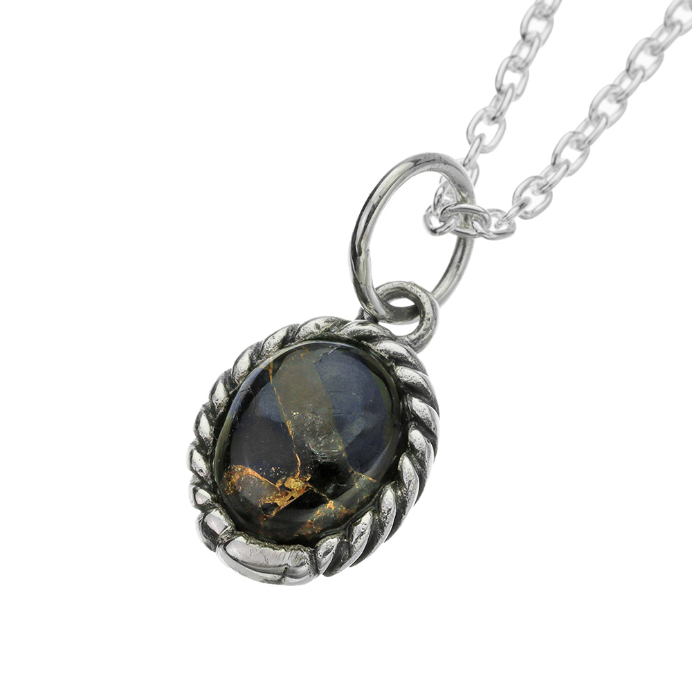 カッパーオニキス ツイスト ロープペンダント ≪トップのみ≫ メンズ ネックレス シルバー アクセサリー オニキス [シルバーペンダント]