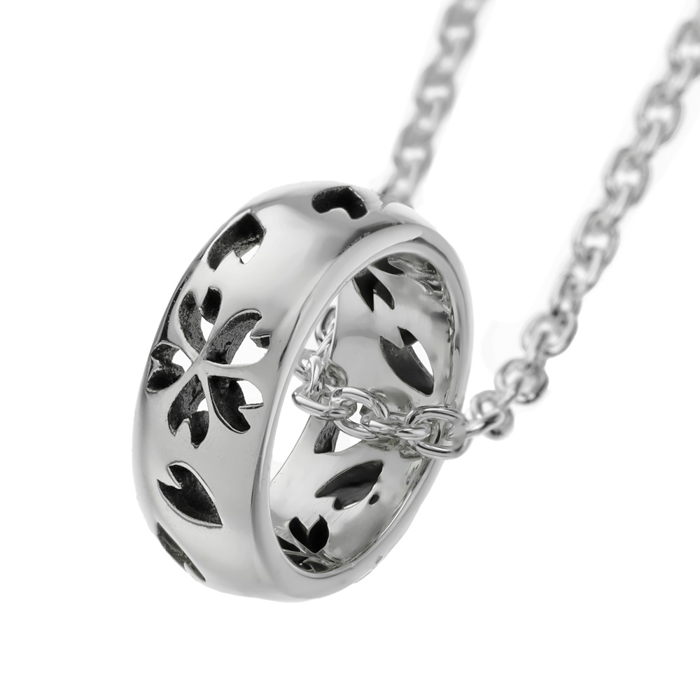 桜 透かし彫り リング ペンダント≪トップのみ≫ メンズ シルバー アクセサリー さくら サクラ 和風 [シルバーペンダント]
