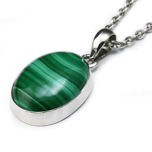 マラカイト ペンダント ≪トップのみ≫ メンズ ネックレス シルバー アクセサリー 天然石 [シルバーペンダント]