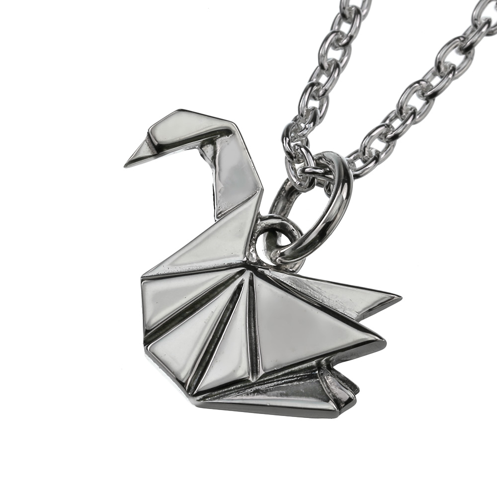 折り紙 バード ペンダント ≪トップのみ≫ メンズ ネックレス シルバー アクセサリー 鳥 鶴 白鳥 折紙 折り鶴 ミニチュア [シルバーペンダント]