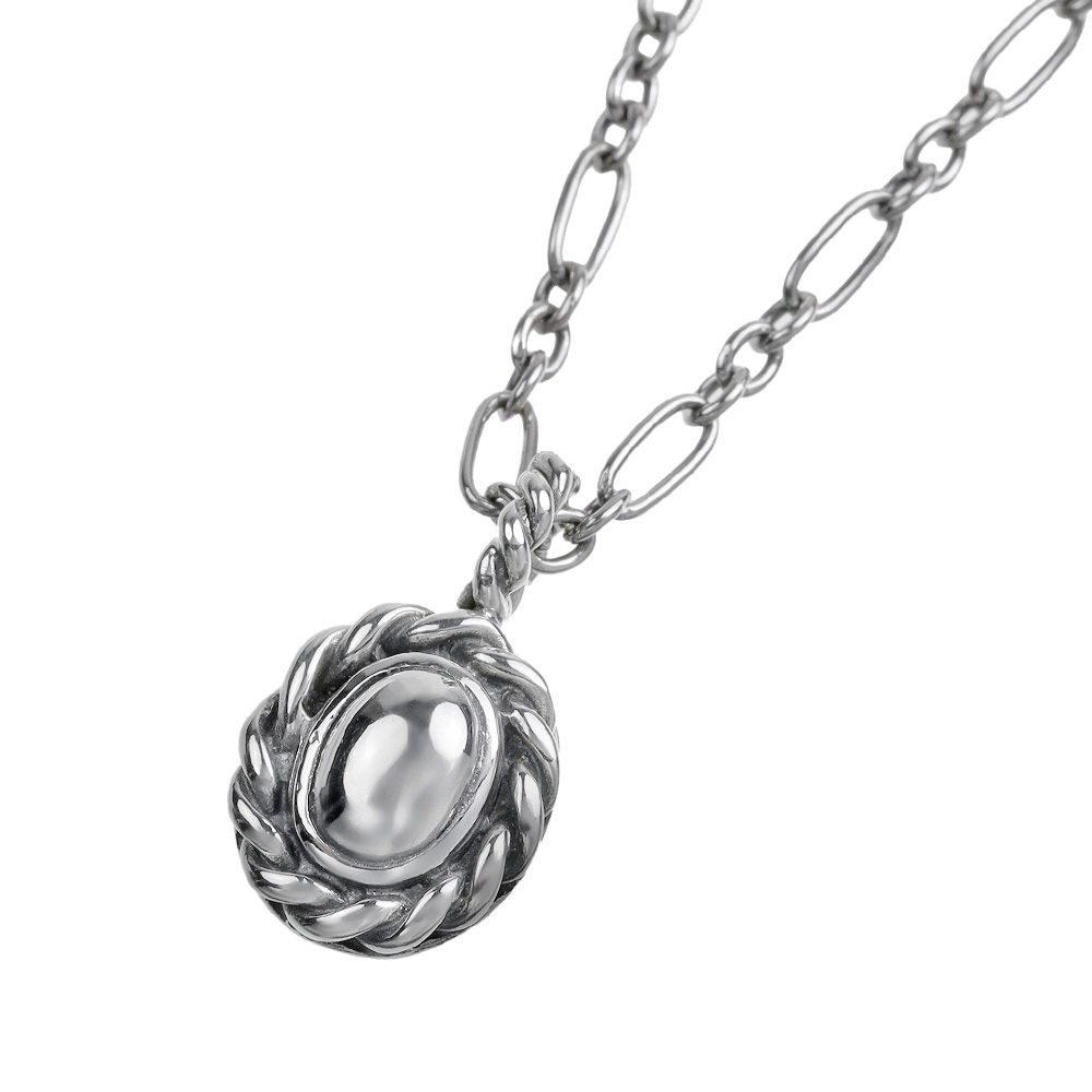 オーバル ツイスト ペンダント フィガロチェーン ネックレス 付属 メンズ ネックレス シルバー アクセサリー [シルバーペンダント]