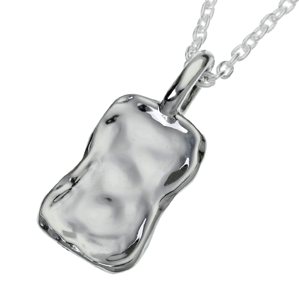 槌目 スクエア プレート ペンダント ≪トップのみ≫ メンズ ネックレス シルバー アクセサリー シンプル [シルバーペンダント]