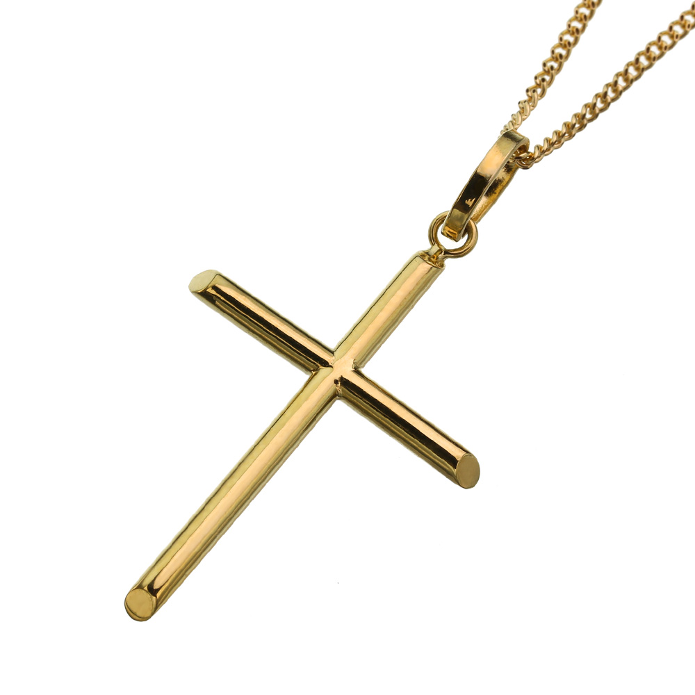 K18 ゴールド スティック クロス ペンダント ≪1.2mm喜平チェーン割引セット≫ メンズ 喜平 チェーン ネックレス 18金 アクセサリー