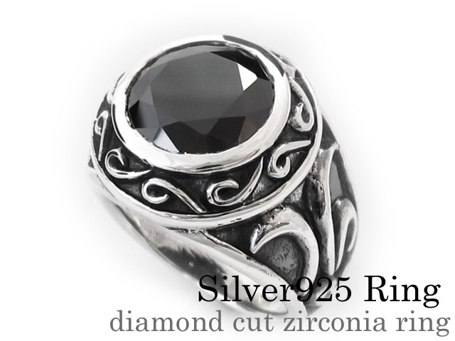 ダイアモンドカット ジルコニア リング シルバー アクセサリー 指輪 [シルバーリング]