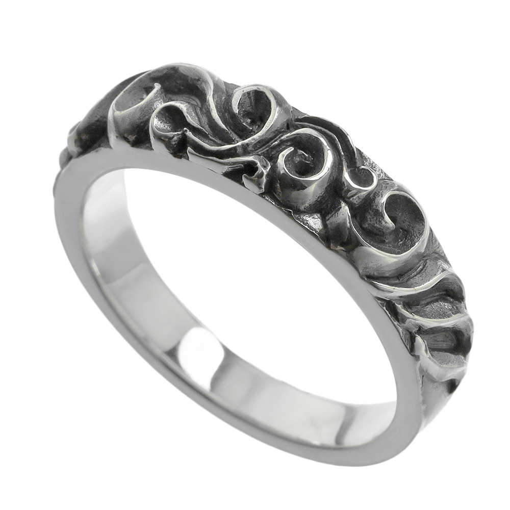 シャープ エッジ アラベスク リング シルバー アクセサリー 指輪 唐草 ヴァイン 925 [シルバーリング]