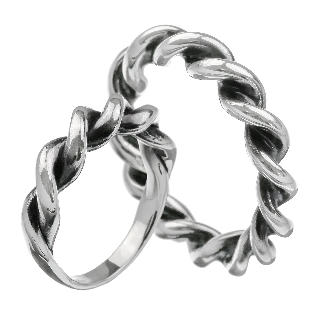 【ペア販売】 ツートン スクリュー ペアリング シルバー アクセサリー 指輪 [シルバーリング] リング
