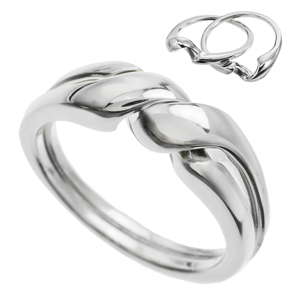 2連 パズル リング シルバー アクセサリー 指輪 パズルリング 知恵の輪 925 [シルバーリング]