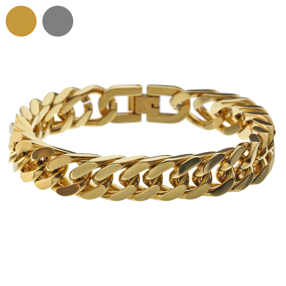 12mm 4面カット 喜平ブレスレット ステンレス アクセサリー B系 [ステンレスブレスレット]