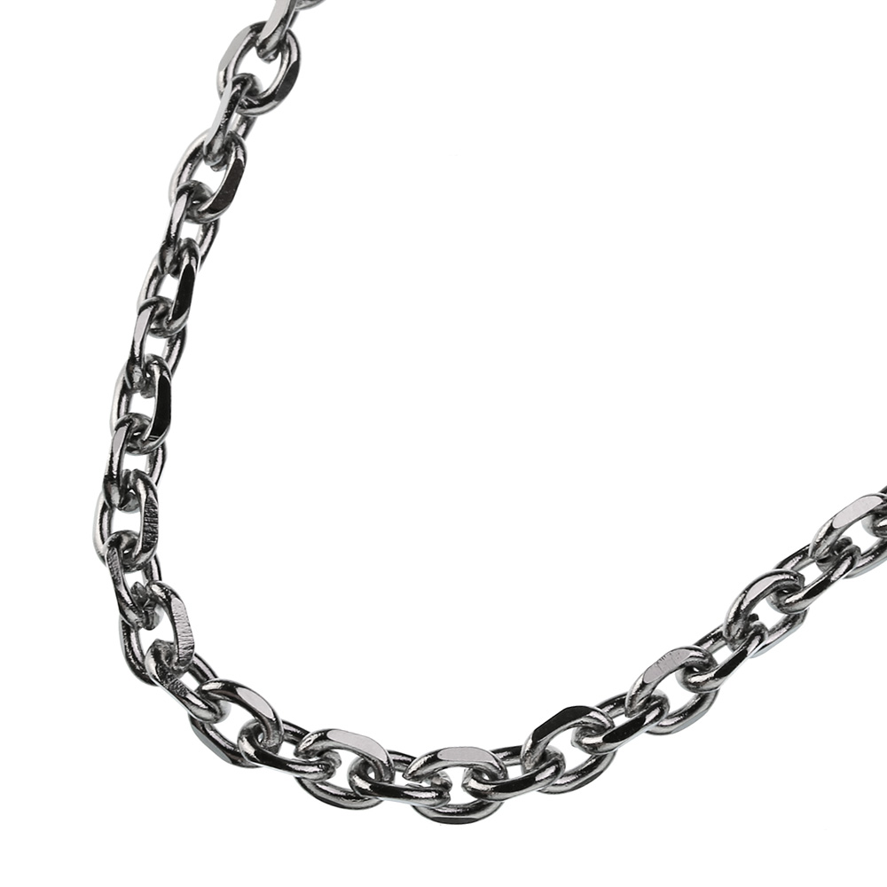 3.5mm 4面カットアズキ ステンレススチール チェーン 50cm [ステンレスチェーン]  メンズ