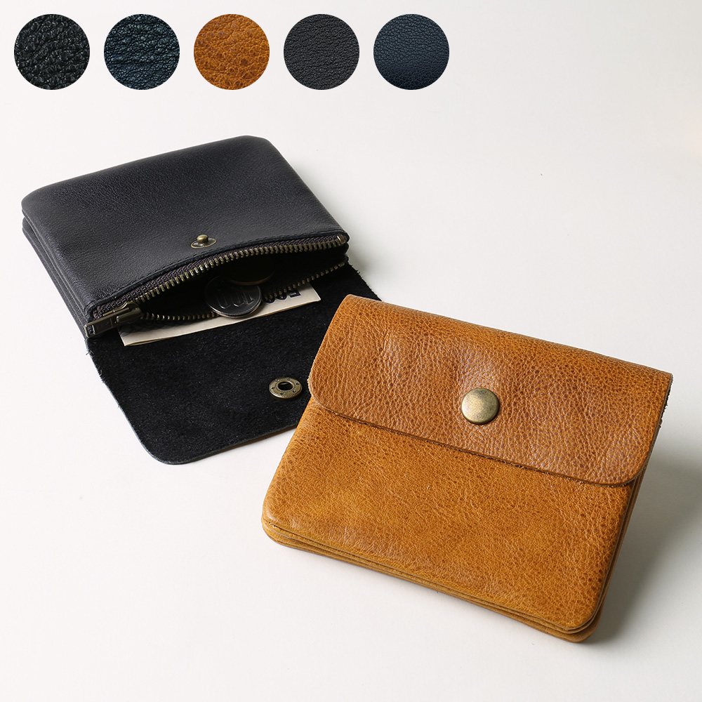 シンプル レザー ウォレット 財布 メンズ ミニ財布 コンパクト 本革 革 コインケース ポーチ 小銭入れ [レザー]