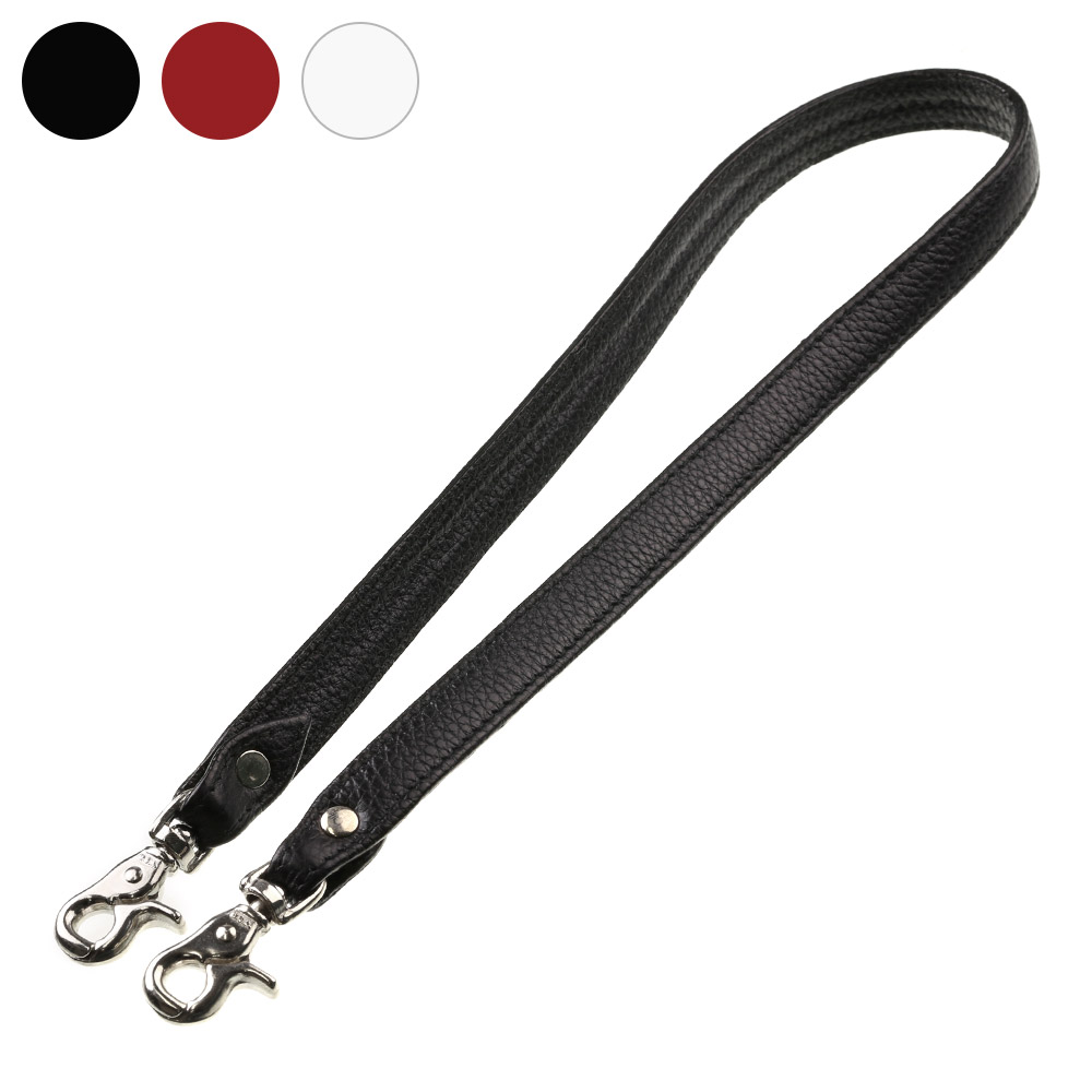 ダブルクリップ レザー ウォレットチェーン 牛革 ブラック レッド ホワイト [レザー]