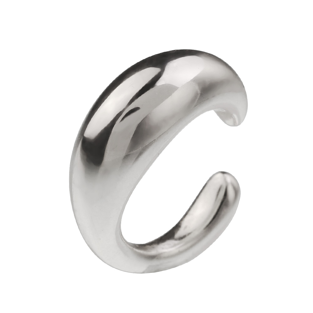 ティアドロップ フォルム イヤーカフ [シルバーピアス] シンプル ラウンド 片耳用(1個売り)