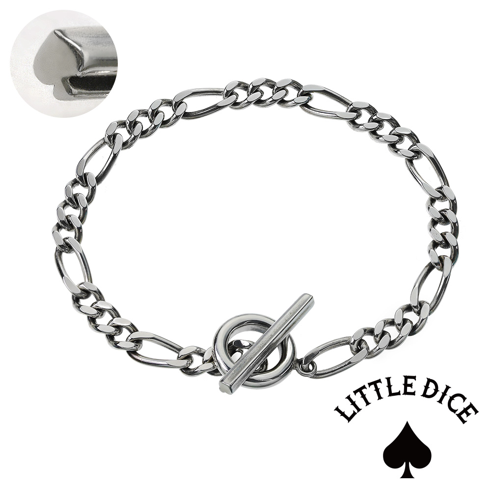 LITTLE DICE (リトルダイス) ブランド ハイド スペード マンテル ブレスレット メンズ ブレスレット シルバー アクセサリー フィガロチェーン トランプ [シルバーブレスレット]