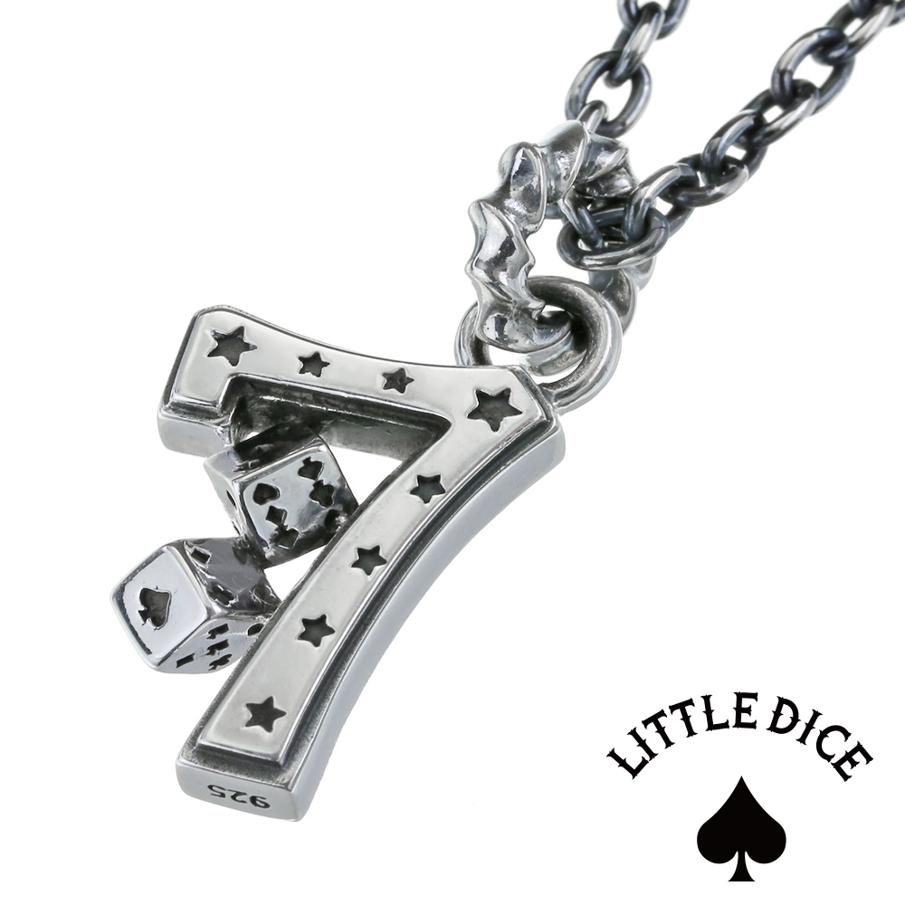 LITTLE DICE (リトルダイス) ブランド ラッキーセブン トランプ ダイスペンダント メンズ ネックレス シルバー アクセサリー [シルバーペンダント]