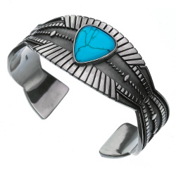 リーフ リンク ターコイズ バングル シルバー アクセサリー ターコイズ [シルバーブレスレット]