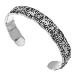 ネイティブ フラワー バングル シルバー アクセサリー [シルバーブレスレット] 花
