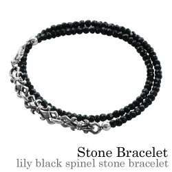 リリーブラックスピネルストーン ブレスレット 天然石 シルバー アクセサリー