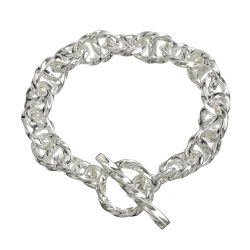 ツイスト アンカーチェーン マンテル ブレスレット シルバー アクセサリー 太め [シルバーブレスレット]