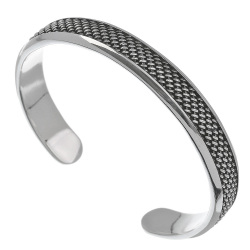 クロス メッシュ バングル シルバー アクセサリー [シルバーブレスレット] 編み込み