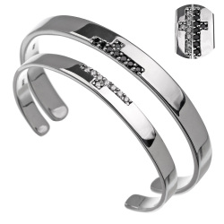 【ペア販売】 ジルコニア クロス ペアバングル シルバー アクセサリー [シルバーブレスレット] バングル