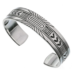 スクエア サン パターン バングル シルバー アクセサリー メンズ [シルバーブレスレット]