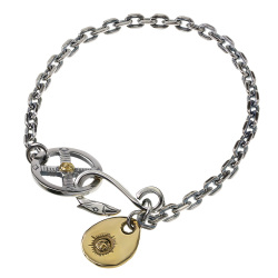 イーグルフック メディスンホイール チェーンブレスレット シルバー925 アクセサリー メンズ 細め [シルバーブレスレット]