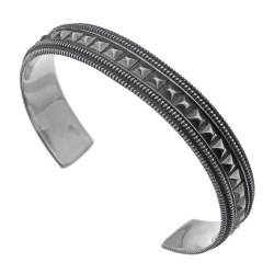 スタッズ アンド ドット バングル シルバー アクセサリー [シルバーブレスレット]