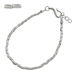 カレンシルバー シンプル パイプビーズ ブレスレット メンズ シルバー アクセサリー チューブ [シルバーブレスレット]