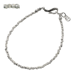 カレンシルバー ビーズ ブレスレット メンズ レディース シルバー アクセサリー 細め [シルバーブレスレット]