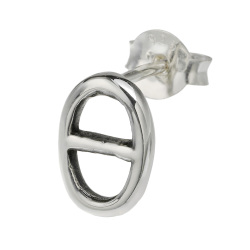 アンカーチェーン スタッド ピアス メンズ シルバー925 アクセサリー シンプル スタッドピアス [シルバーピアス] 片耳用 (1個売り)