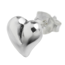 シンプル ハート スタッド ピアス メンズ レディース シルバー925 アクセサリー かわいい スタッドピアス [シルバーピアス] 片耳用 (1個売り)