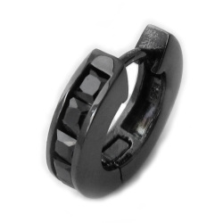 ブラック フープ ピアス メンズ シルバー アクセサリー 男性 [シルバーピアス] 片耳用(1個売り)