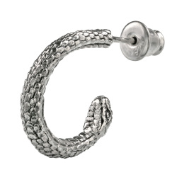 スネーク フープピアス メンズ ピアス 蛇 ヘビ シルバー アクセサリー 男性 [シルバーピアス] 片耳用(1個売り)