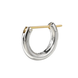 スモール K18ポスト フープ ピアス メンズ ピアス シルバー アクセサリー 男性 ゴールド [シルバーピアス] 片耳用(1個売り)