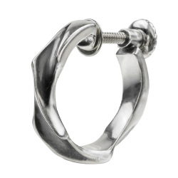 ツイスト デザイン イヤリング メンズ レディース シルバー925 アクセサリー ネジ式 スクリュー ピアス穴不要 ノンホール [シルバーピアス] 片耳用 (1個売り)