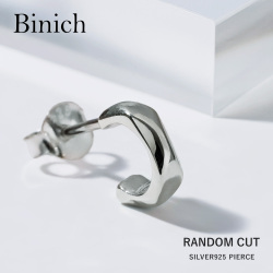 ランダム カット フープ スタッド ピアス メンズ シルバー925 アクセサリー フープ フープピアス スタッドピアス [シルバーピアス] 片耳用 (1個売り)