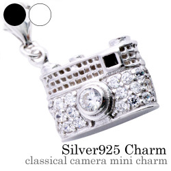 クラシカルカメラミニチャーム (クリア) シルバー アクセサリー ジッパーチャーム ミニチュア