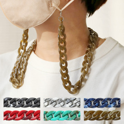 マーブル ワイド喜平 マスクチェーン メンズ レディース マスクストラップ メガネ 眼鏡 チェーン ストラップ 大理石風