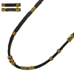 ブラス ビーズ レザー ネックレス [全2色] 真鍮 本革 カウレザー [レザー]